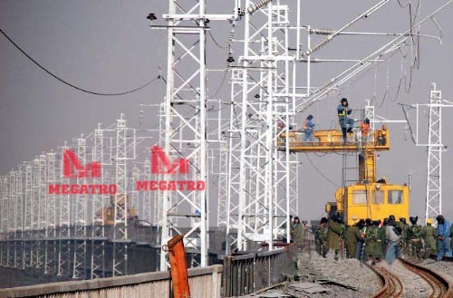 steel support for railway
