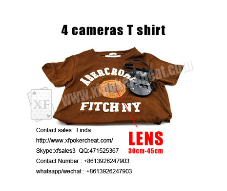 Marked Playing Cards Poker Scanner Orange T - Shirt IR Cameras With Four Lens