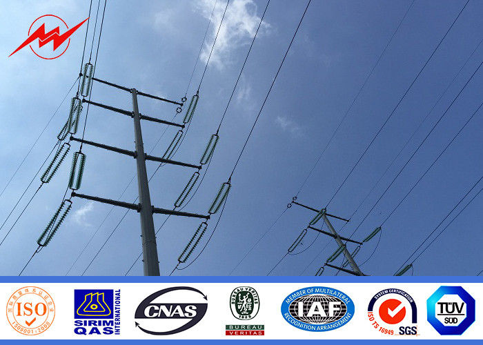 Hot Dip Galvanized Round 20 M Steel Electric Utility Pole Hardware 4mm for Power Distribution