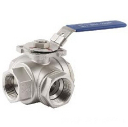 Three Way Screwed Ball Valve