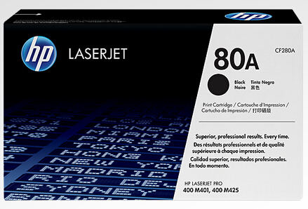 HP 80A Black Original LaserJet Toner Cartridge HP CF280A for HP M401dn M425dn M425dw