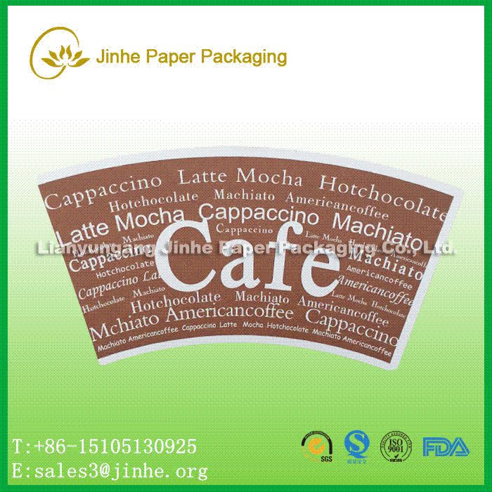 PE/PLA coated paper cup fan/sleeve for cups