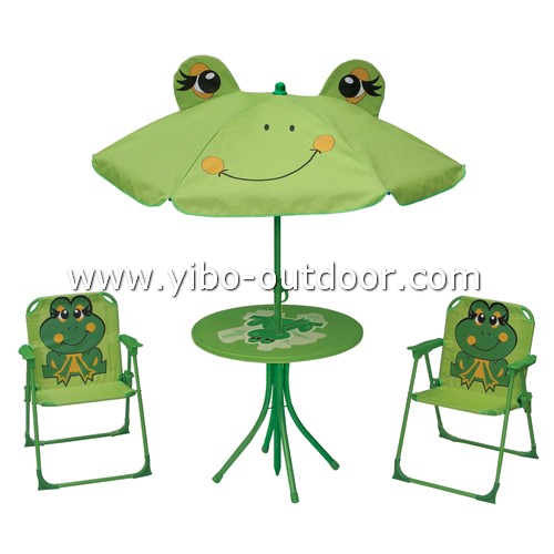 Kids folding table and chair set with umbrella