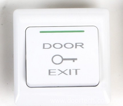 Plastic push button switch with luminescent indicators for automatic doors