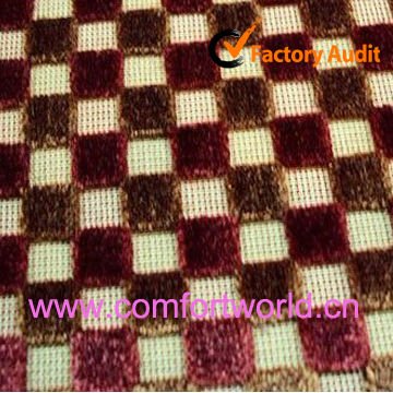 84%polyester 16%chenille Jacquard Plaid Upholstery Fabric