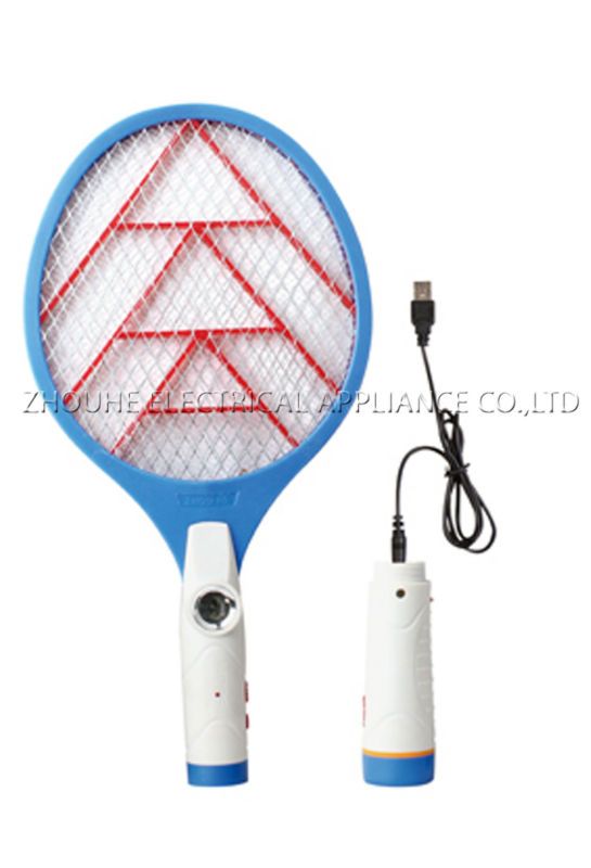 household usb rechargeable electric mosquito fly swatter with torch