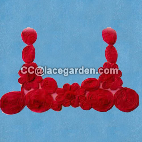 Red Color Collar Lace