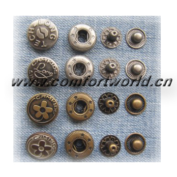 Brass Cap Metal Snap Spring Button