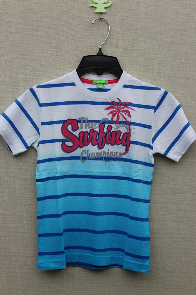 BOY& acute;S 100% Cotton Hang Dyed T-Shirt with Print