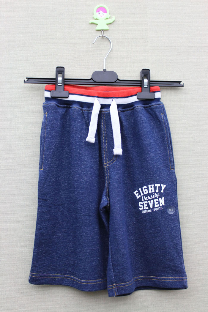 BOY& acute;S KNITTING DENIM SHORT PANT WITH PRINT