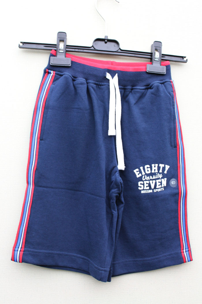 BOY& acute;S KNITTING SHORT PANT SIDE SEAM WITH STRIPE PANEL