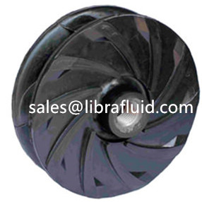 Rubber slurry pump impeller