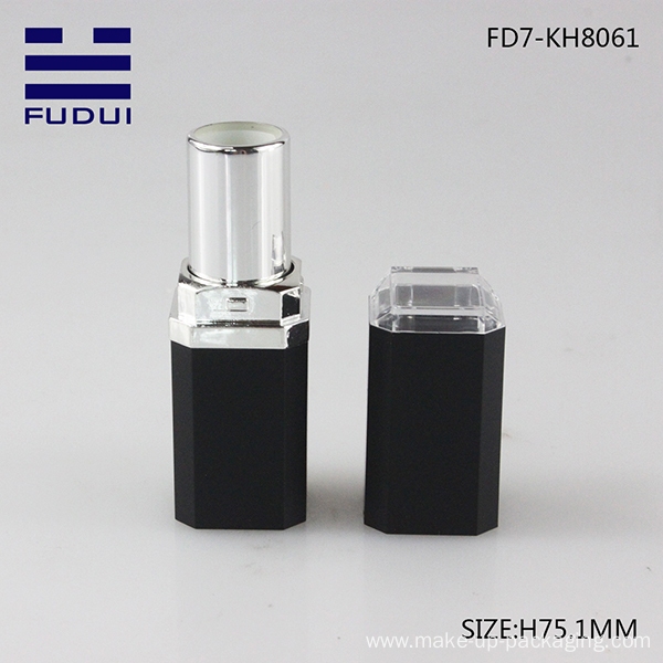 Custom square black plastic lipstick tube/lipstick case