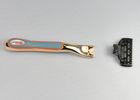 Shaving system five blades / triple bladed metal + rubber handle safety blade razor