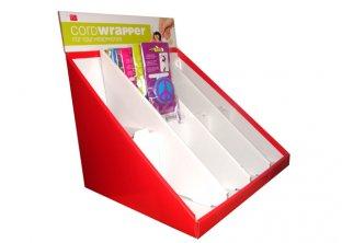 Red Recyclable Corrugated Cardboard Counter Displays Brochure ENCD006 Economically