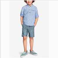 Boys& acute; long sleeve letter embroidery shirt