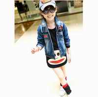 Girls& acute; longsleeve embroidery denim shirt