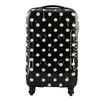 Black Travel Trolley Luggage / Polka Dot Luggage PC Trolley Travel Case