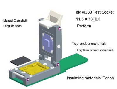 eMMC30 Test Socket Adapters eMMC flash memory programming adapter