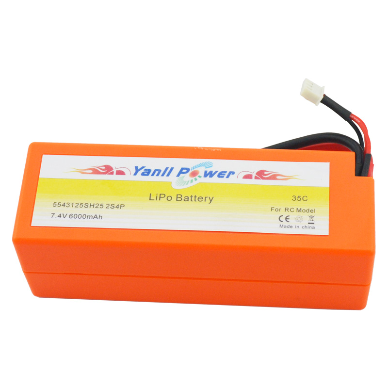 RC LiPo Car Battery Pack 2S2P 7.4V 6000mAh 70C