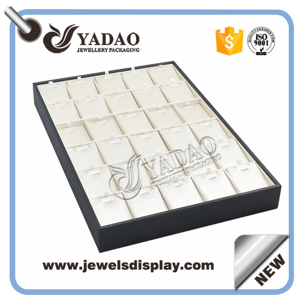 Flat large leathertte pendant wood counter display tray manufacture