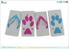 Cute Pink Ladies Beach Slippers , EVA Flip Flops Size 13 Animal Footprint
