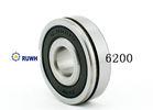 V1 / V2 / V3 / Gcr15 Deep Groove Ball Bearing , 10mm 6200 2RS Bearing