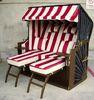 Contemporary Wood And Rattan Roofed Beach Chair & Strandkorb For Hotel