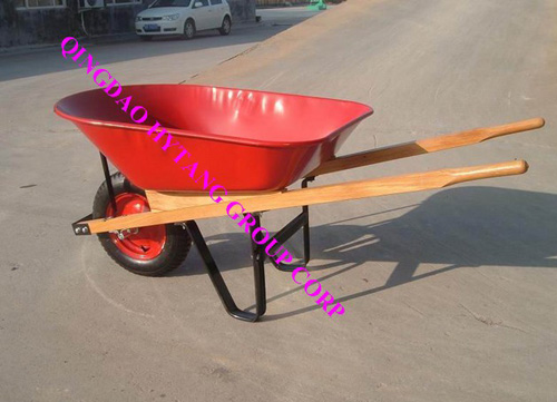 wooden handle 78L steel tray wheelbarrow