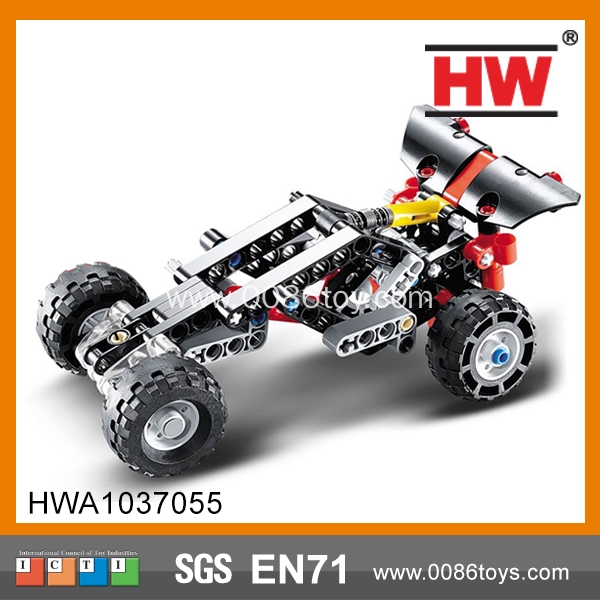 DIY Kids assembling car toys to kids