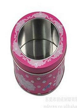 Window round tin box for chocolate ball