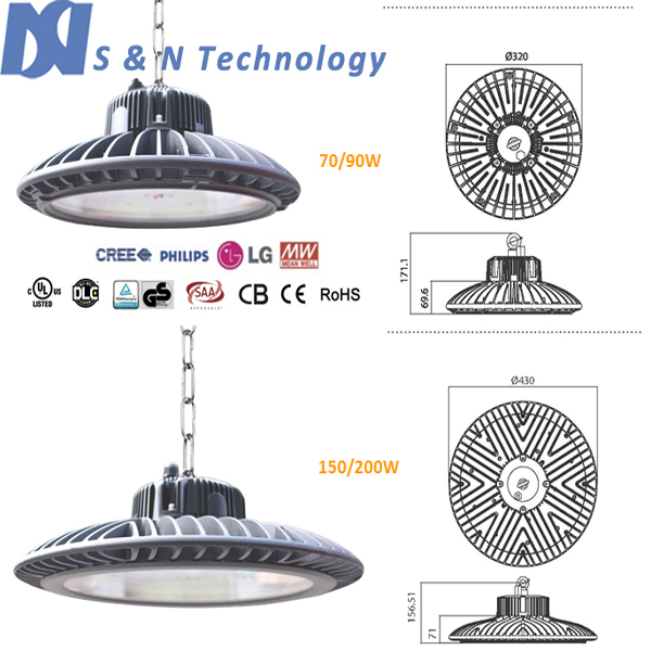 120w high bay light with philips 3030 leds and meanwell driver HLG