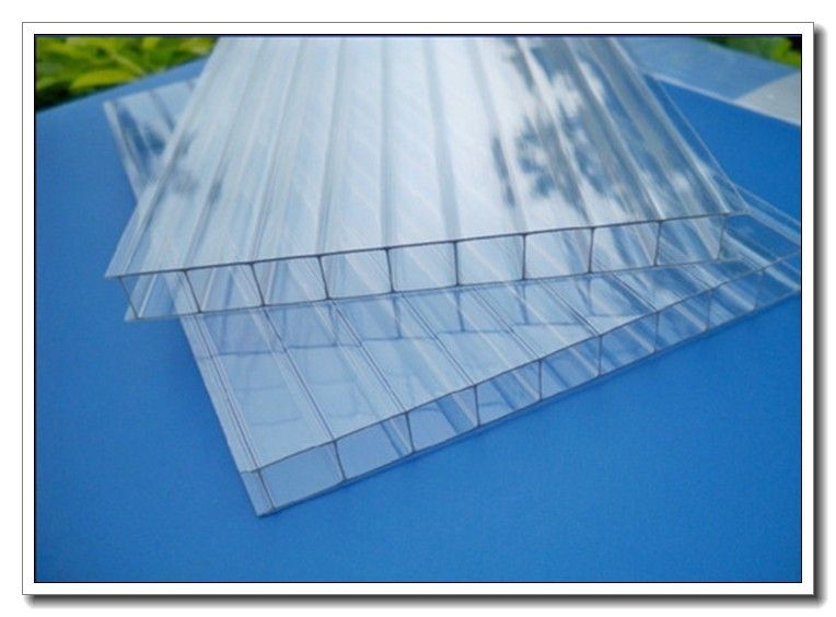 Two wall Polycarbonate hollow sheet , Clear 6mm polycarbonate roofing panels
