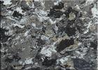 Grey Mixed Vein Engineered Quartz Stone For Kitchen Countertops / Shower Panels