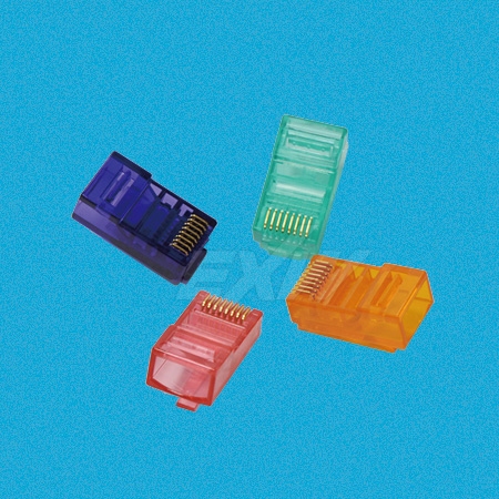 RJ45 Connector Red Blue Color for Cat5e UTP