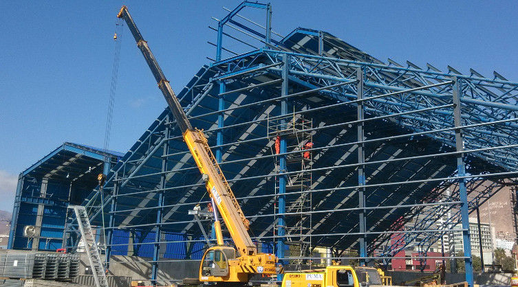 Movable Industrial Steel Buildings Fabrication Fire Resistence Painted
