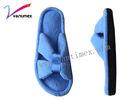 Blue washable Warm ladies open toe slippers Antiskid for bedroom