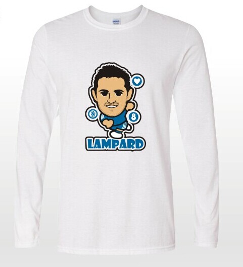 New design 2014-15 season EPL club team ChelseaLampard soccer fan cartoon long t-shirts