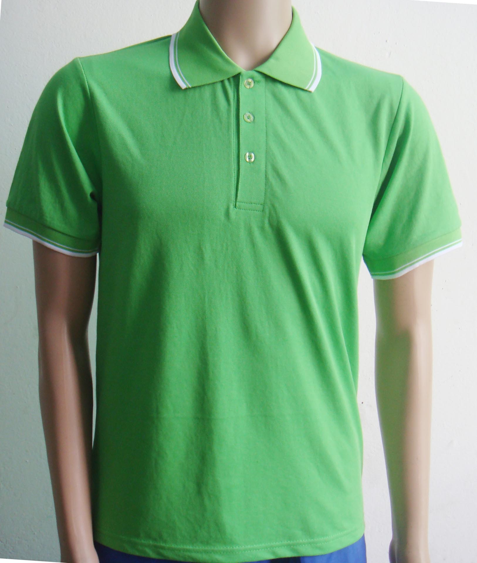 Contrast color ribbon sleeves men Polo shirt