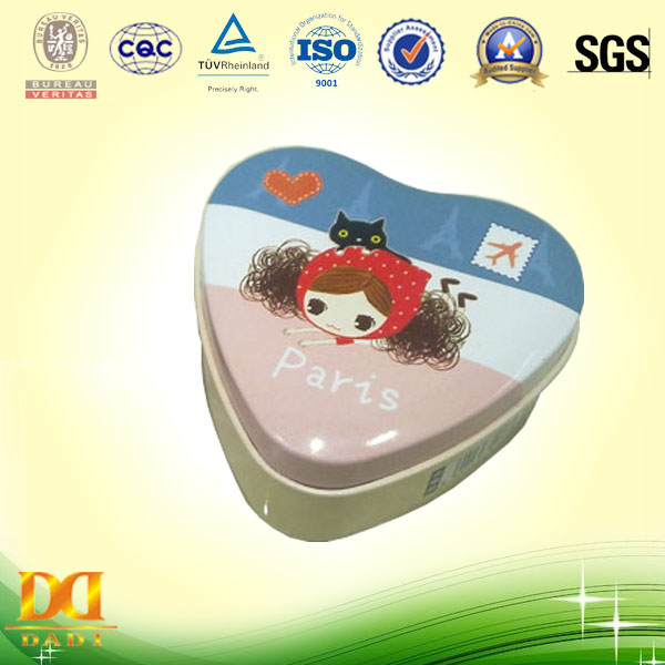 Heart Shaped Candy Packing Tin Box