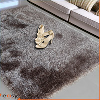 Pure silk long pile shaggy area rug