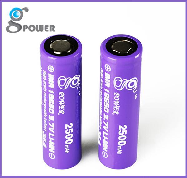 Top selling Gpower IMR 18650 3.7v battery 2500mah High Drain Rechargeable lithium 35A Battery
