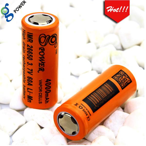 High drain 60A rechargeable IMR 26650 green 4000mAh li ion big mod battery for e-bike