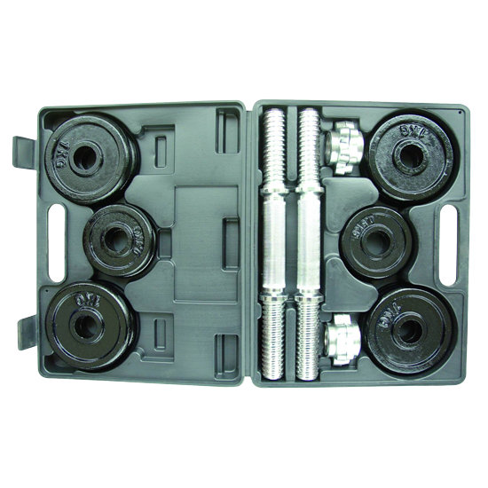 15KG electrostatic spray dumbell set with plasticcase
