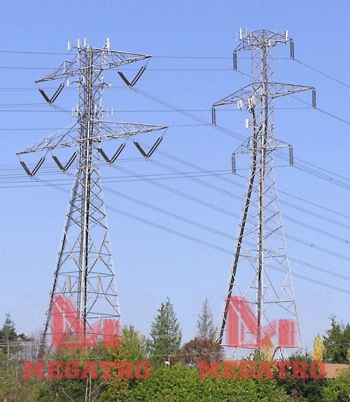 Co location cell sites on paired power transmission towers