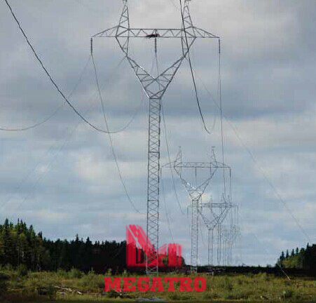 138KV typical guyed lattice suspension structure