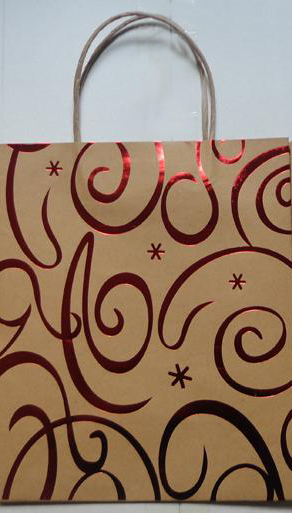 brown kraft paper bag with hotstamp