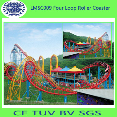2015 hot sale!! Theme park amusement equipment---Four Loop Roller Coaster