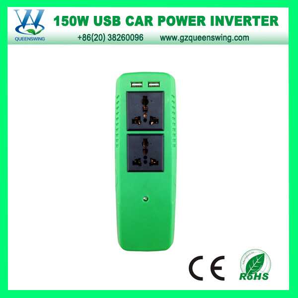 Green 150W Inverter off Grid Car Power Converter (QW-C150RC-GN)