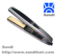 LCD titanium hair straightener